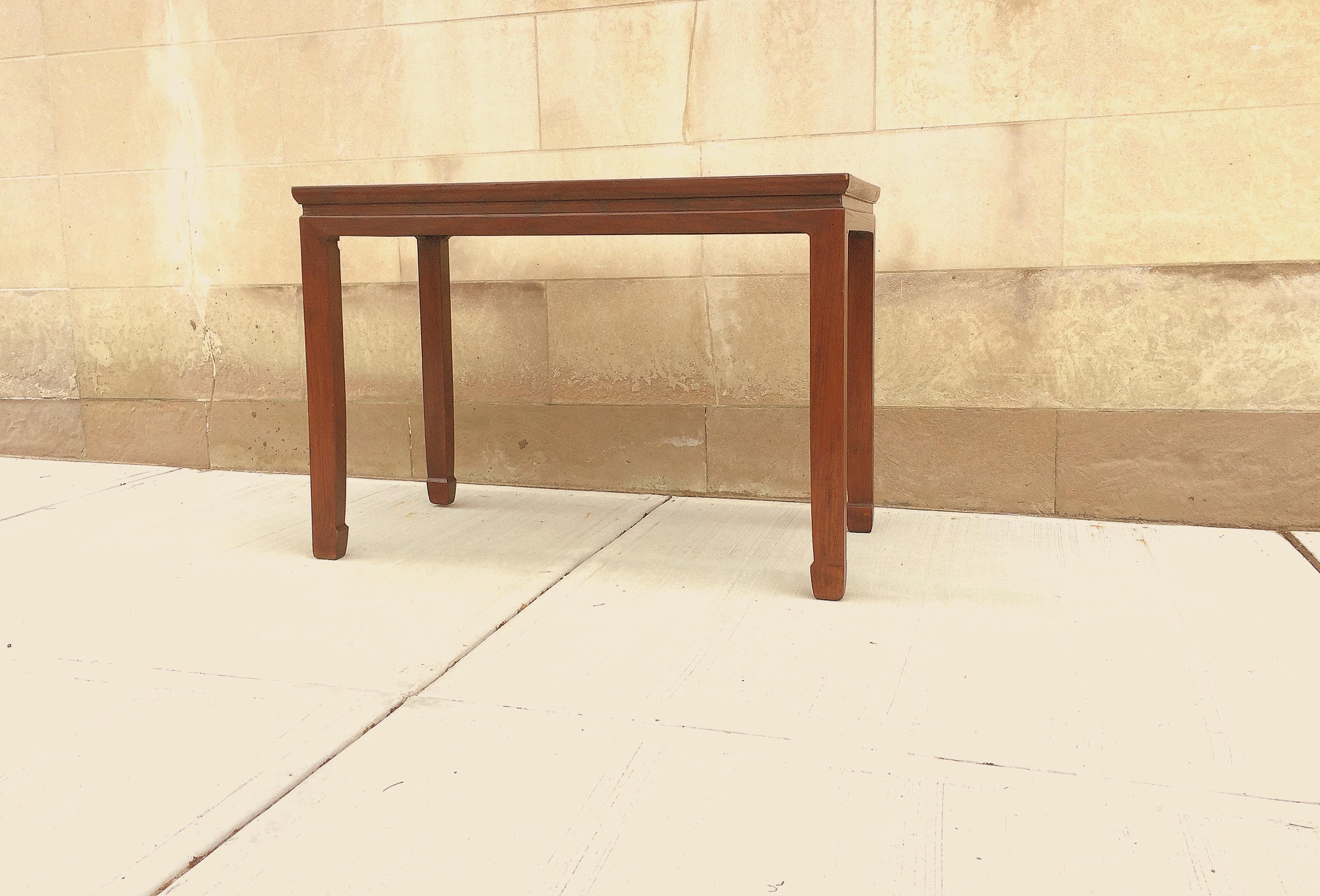 Polished Elmwood Console Table or Desk For Sale