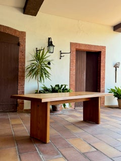 Elmwood dining Table " T14 D" by Pierre Chapo, France 1960's