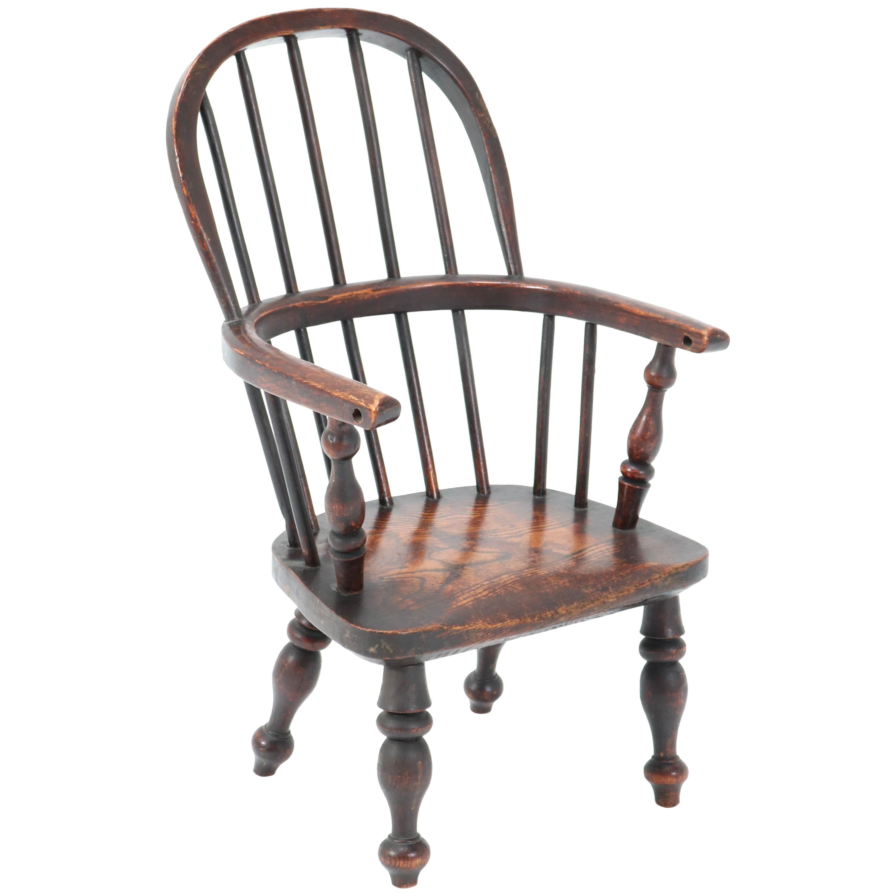 Elmwood Early 19th Century Windsor Childs Chair or Doll's Chair For