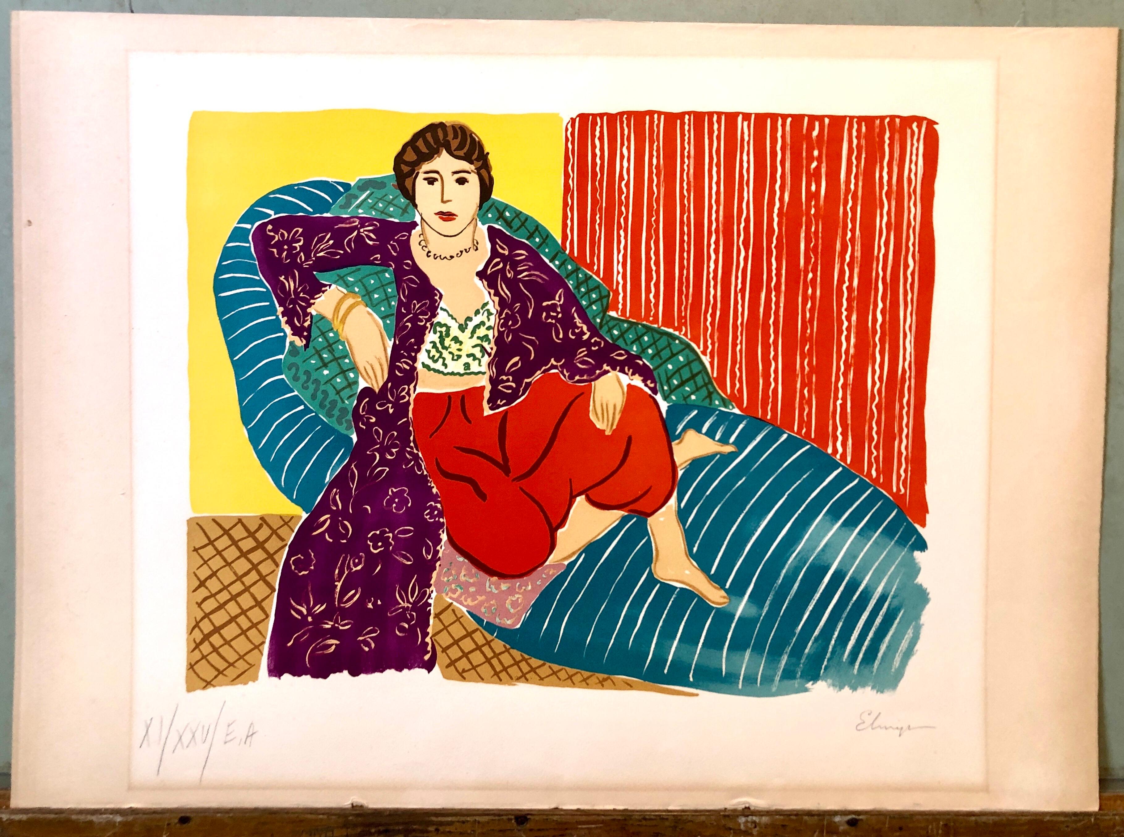 Elmyr De Hory Colorful Fauvist Lithograph after Henri Matisse Hand Signed 1