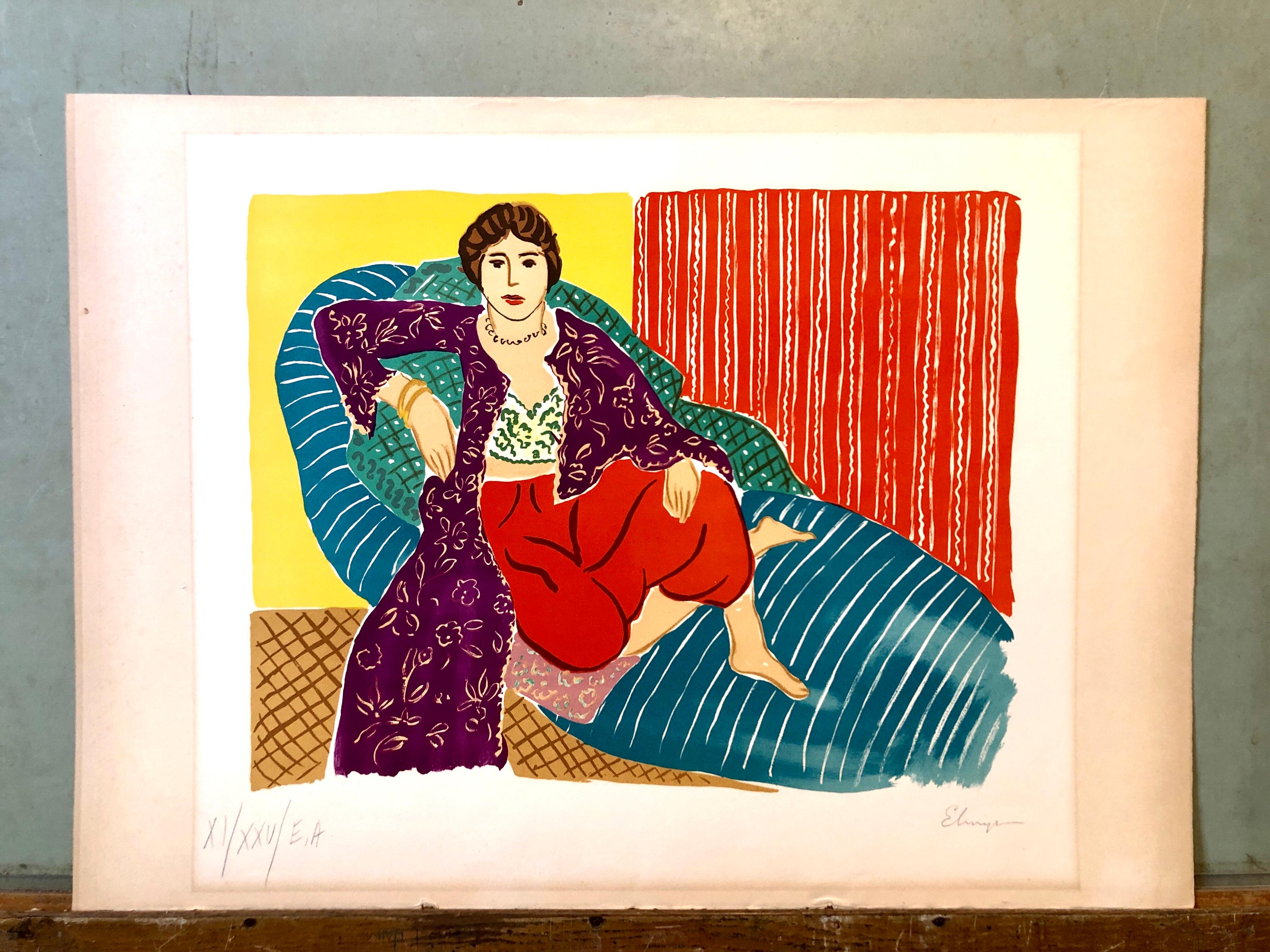 Elmyr De Hory Colorful Fauvist Lithograph after Henri Matisse Hand Signed 2