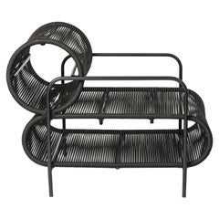 Armchair Lounge chair in Metal and Rope Indoor/Outdoor use "ELO" by Filipe Ramos