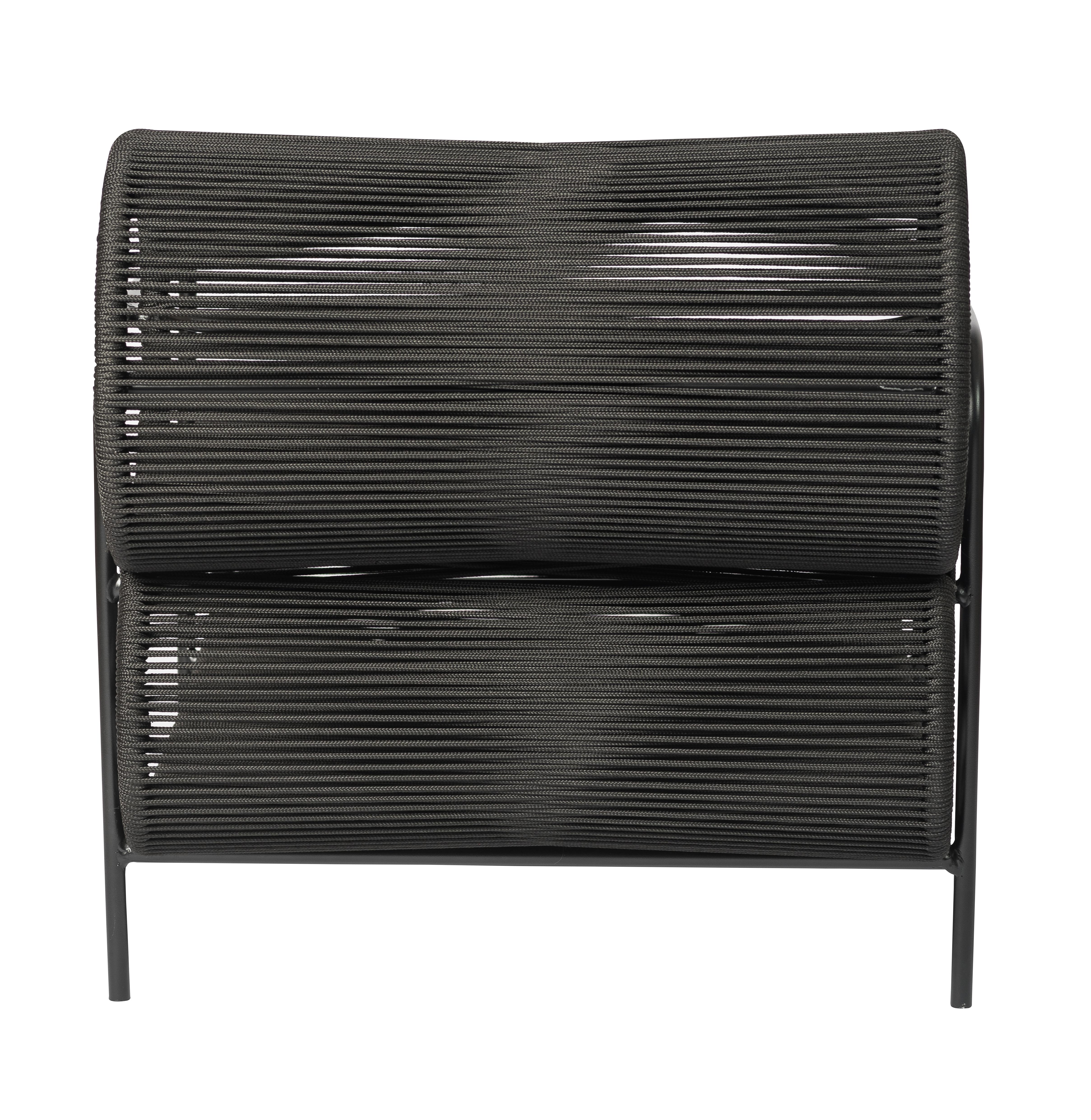Fauteuil ELO Chaise longue In/Outdoor en métal, corde et Wood bras par Filipe Ramos en vente 3