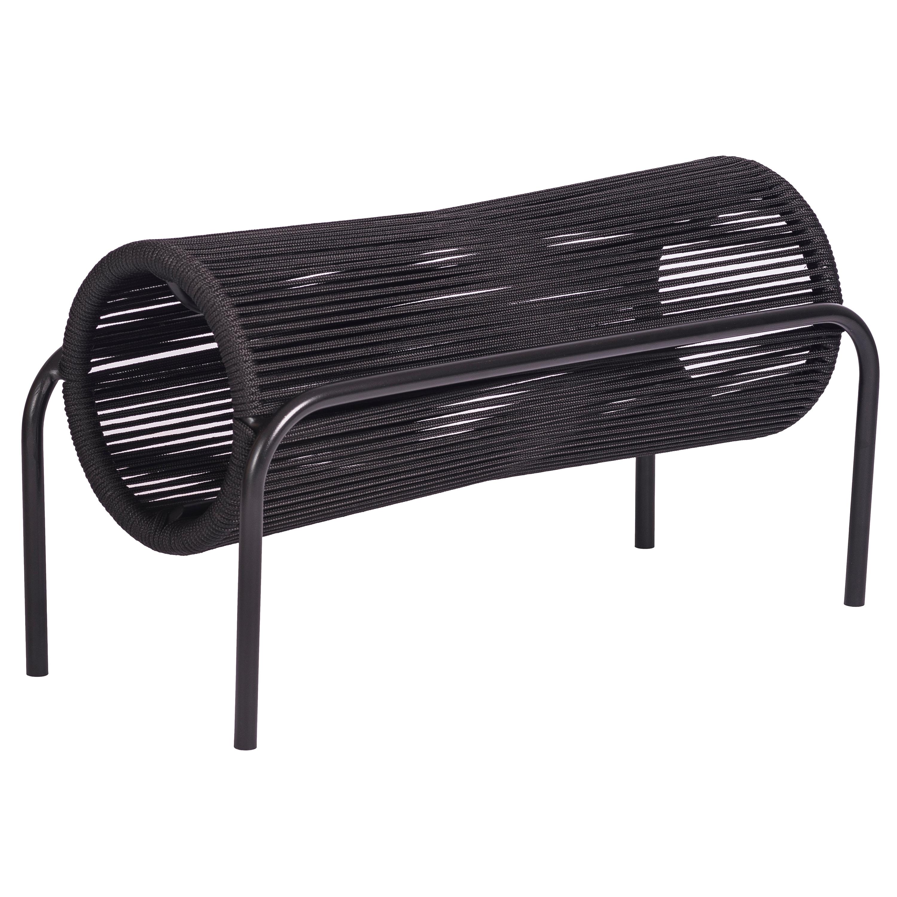 Footstool in Metal and Rope for outdoor and indoor use "ELO" by Filipe Ramos For Sale