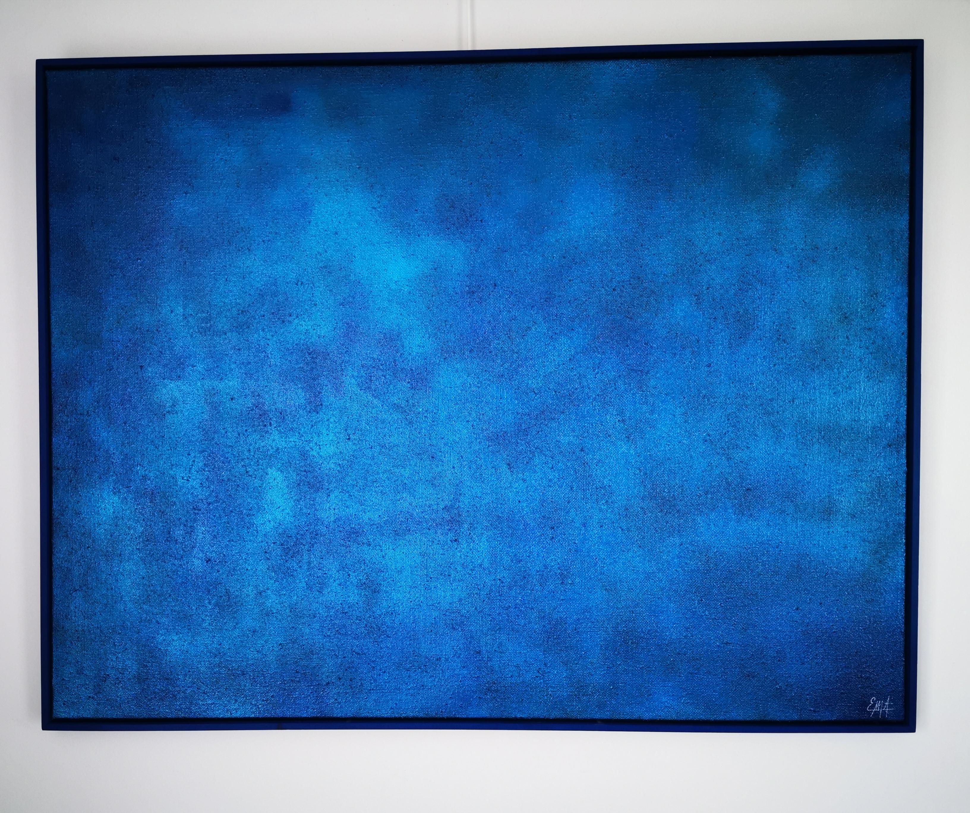 Französische zeitgenössische Kunst von Elodie Dollat – Monochrome Bleu III im Angebot 3