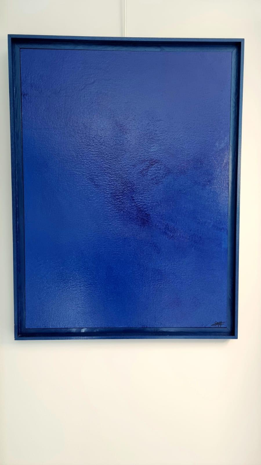 Arte contemporáneo francés de Elodie Dollat - Monochrome Bleu IV en venta 6
