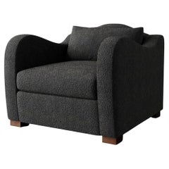 "Elodie" Lounge Chair in Charcoal Performance Bouclé by Christiane Lemieux