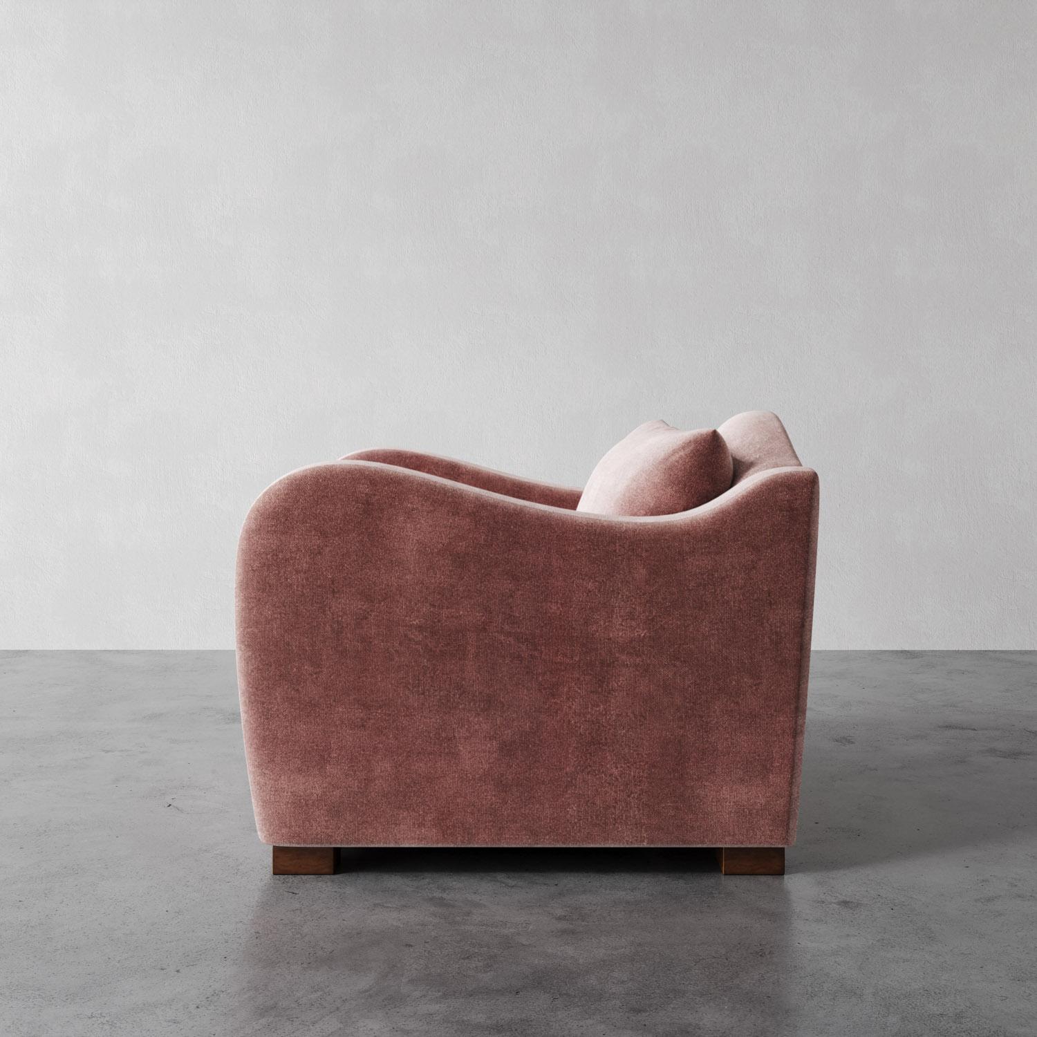 Loungesessel „Elodie“ aus tiefem Teal-Kunstmohair von Christiane Lemieux im Zustand „Neu“ im Angebot in New York, NY