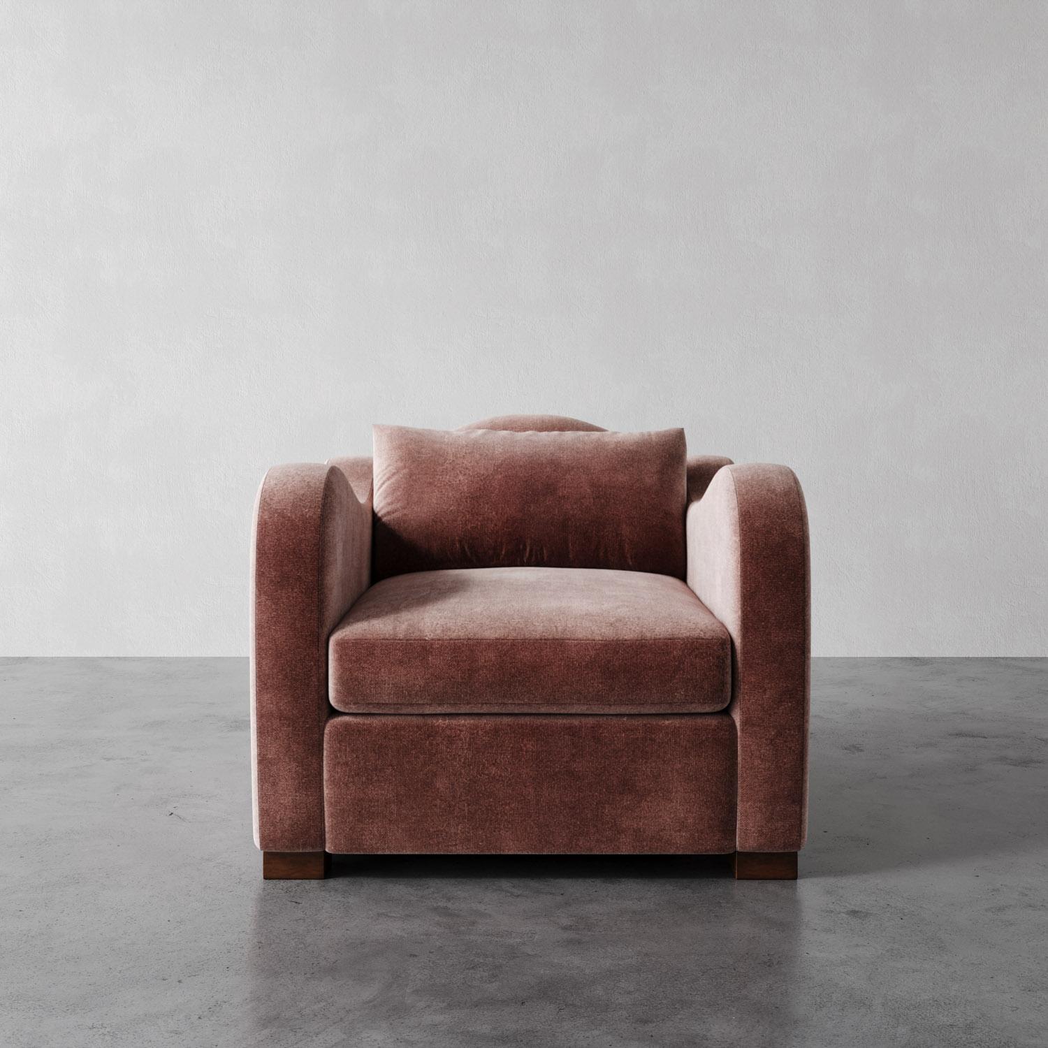 Loungesessel „Elodie“ aus tiefem Teal-Kunstmohair von Christiane Lemieux (21. Jahrhundert und zeitgenössisch) im Angebot
