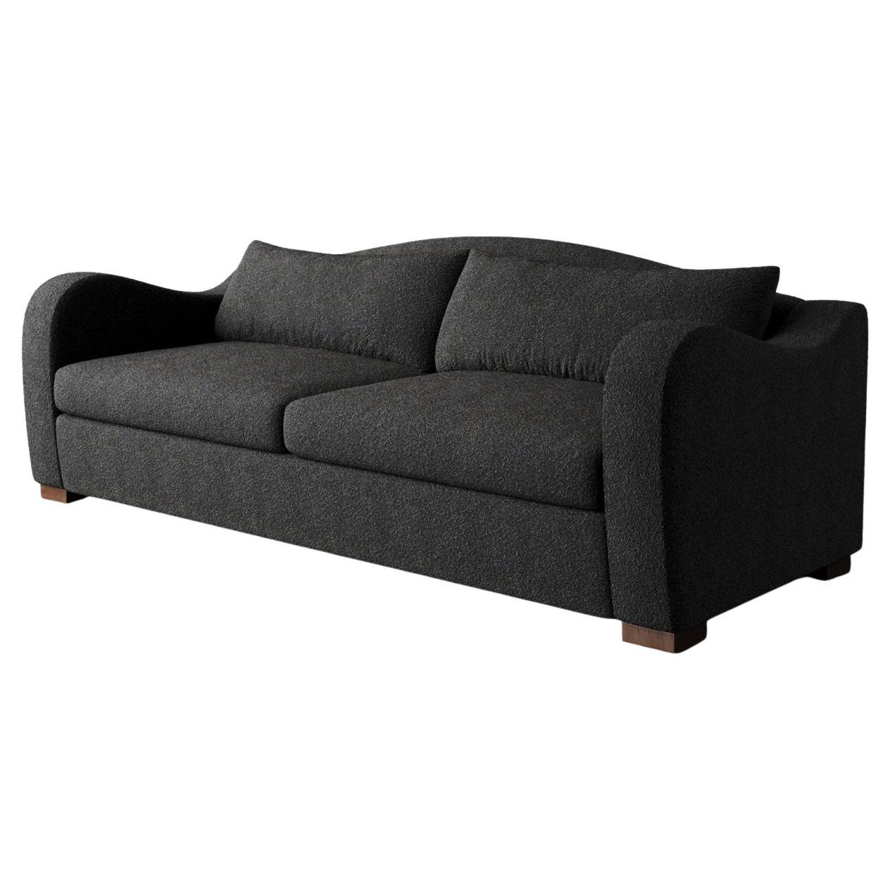 "Elodie" Sofa in Charcoal Performance Bouclé by Christiane Lemieux