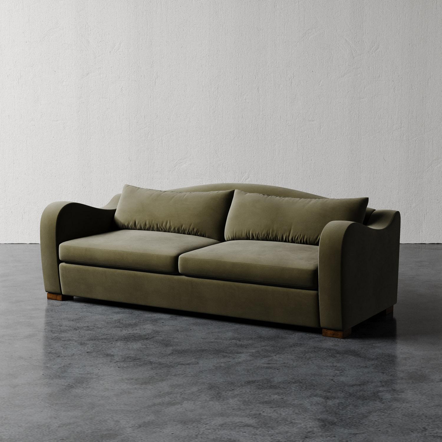 Elodie Sofa aus Performance-Samt von Christiane Lemieux (Handgefertigt) im Angebot