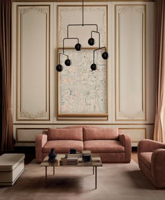 "Elodie" Sofa in Old Rose Recycled Velvet by Christiane Lemieux