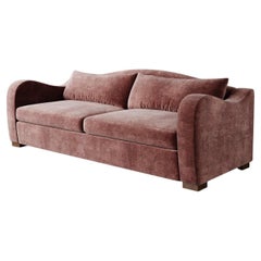 "Elodie" Sofa in Old Rose Recycled Velvet by Christiane Lemieux
