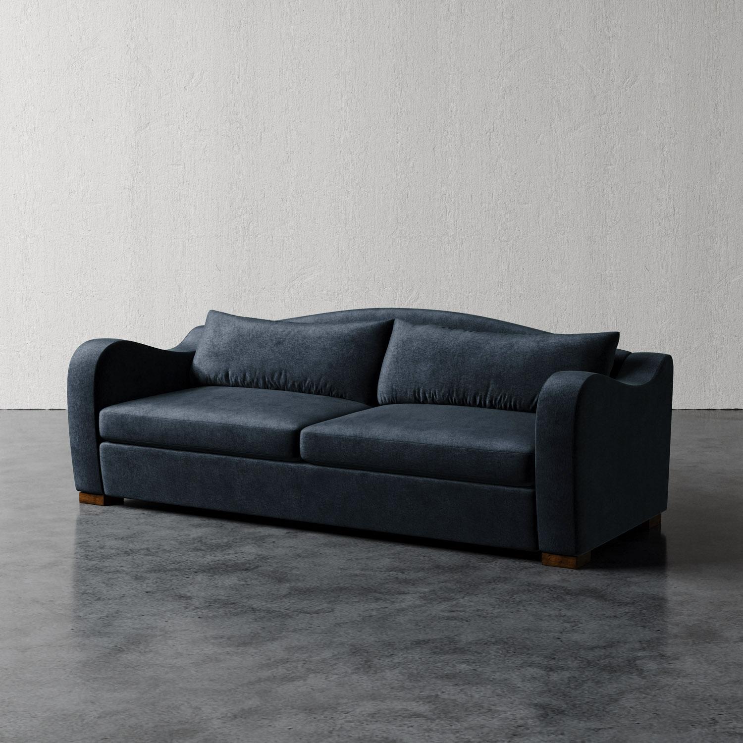 Elodie Sofa aus Plüschsamt von Christiane Lemieux (Handgefertigt) im Angebot