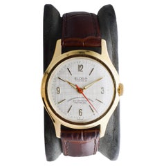 Eloga Yellow Gold Filled Art Deco Watch with Flawless Original Dial 1950's
