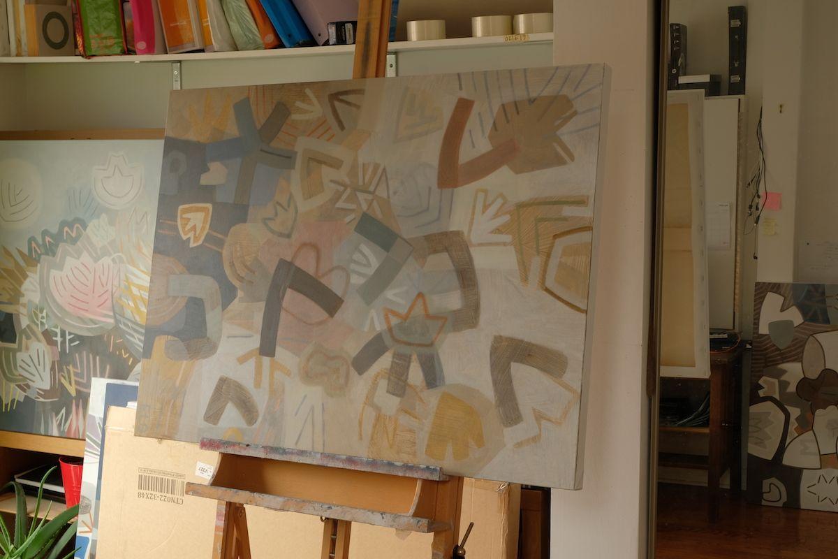 L'inizio del nuovo, Pittura, Olio su tela - Painting di Elohim Sanchez