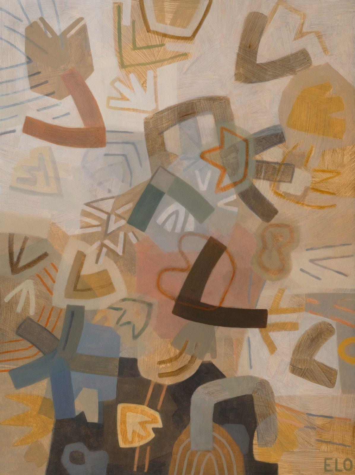Abstract Painting di Elohim Sanchez - L'inizio del nuovo, Pittura, Olio su tela