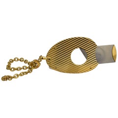 Eloi Gold Cigar Cutter 'Tested 18 Karat' with Keychain, circa 1960