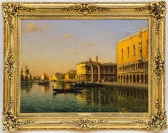 Venise, Palais des Doges Peinture à l'huile, encadrée, 20e siècle Paysage
