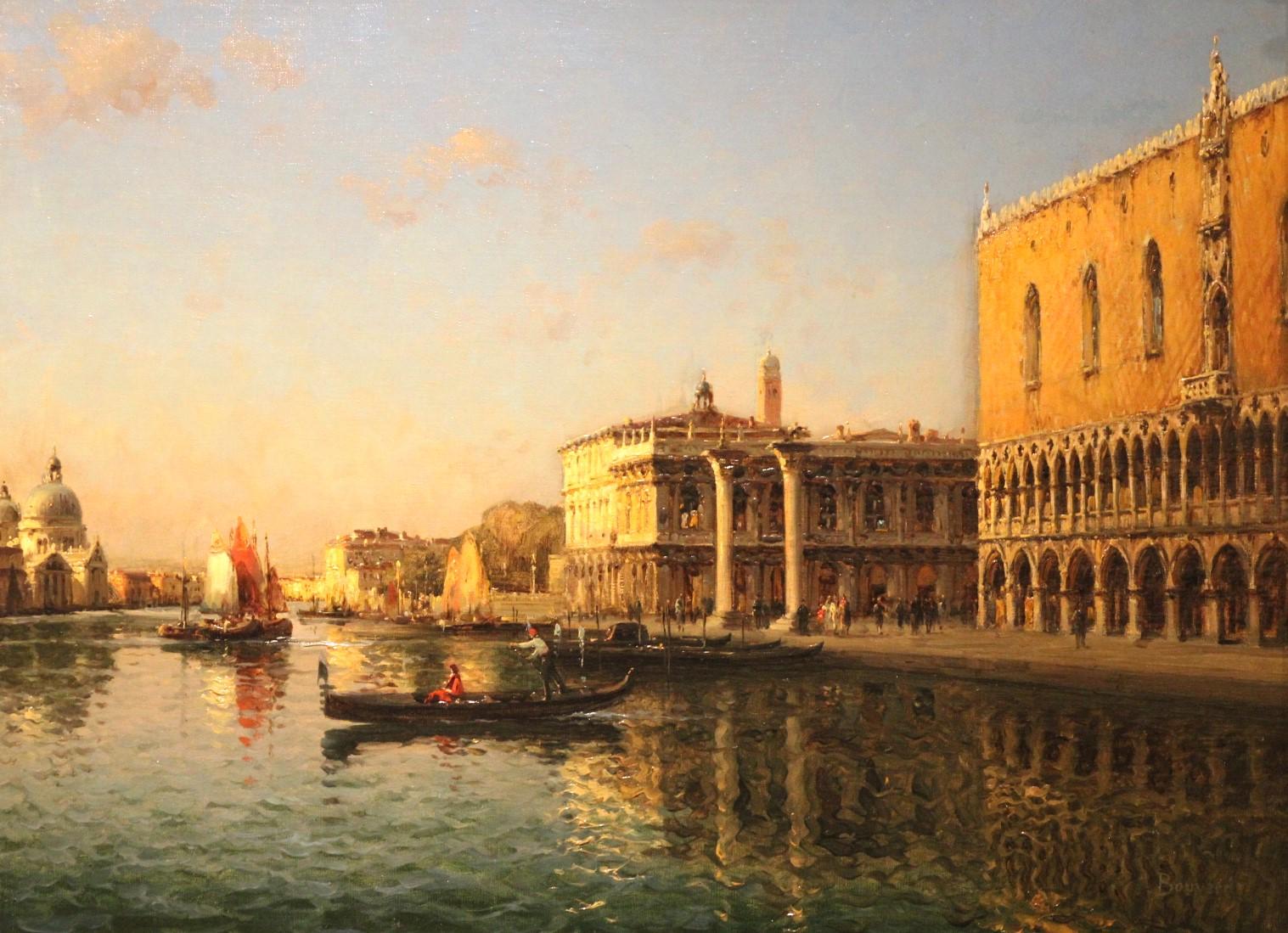 Venice, Doges Palace Oil Painting, Framed, 20th Century Landscape