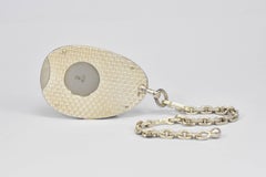 Eloi Silver Cigar Cutter with Keychain, Oval with Texture Detail, circa 1960
