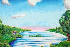 Sunrise on the Horizon, Idyllic 1930's Landscape, 20x24, Signed Rare Work