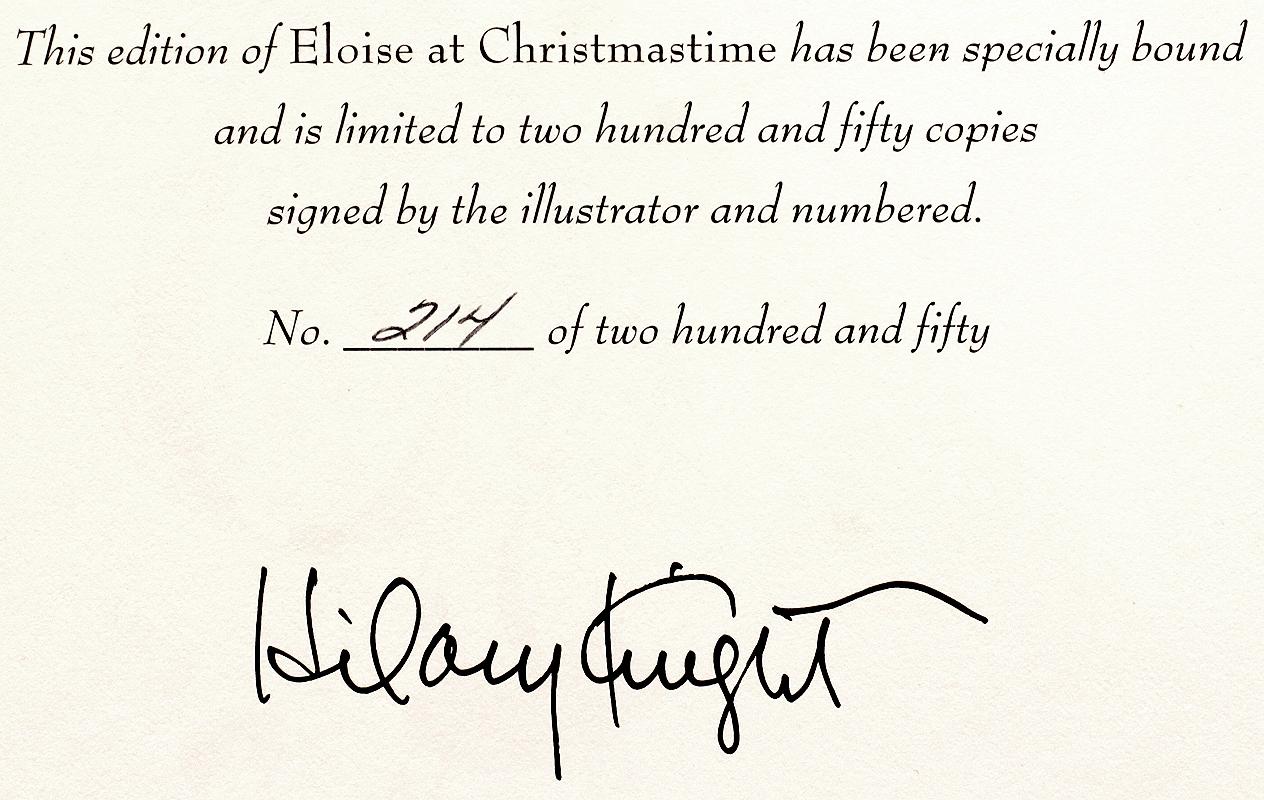 Eloísa en Navidad, Kay Thompson, 1 de 250, ¡Edición limitada firmada! Estadounidense en venta