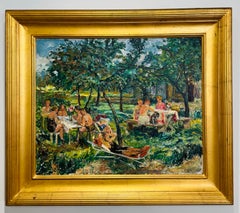 Female American Impressionist PICNIC BATHERS Painting Sothebys Provenance