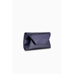 Eloise Clutch Large Sapphire Antiqued Leather