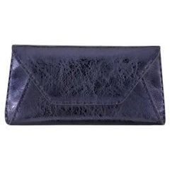 Eloise Clutch Large Sapphire Antiqued Leather