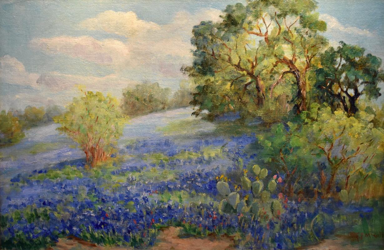 Eloise Polk McGill - "Bluebonnet" Texas Hill Country One of her Finest  Original Hand Carved Frame at 1stDibs | eloise polk mcgill paintings for  sale, eloise mcgill artist, eloise polk mcgill prints