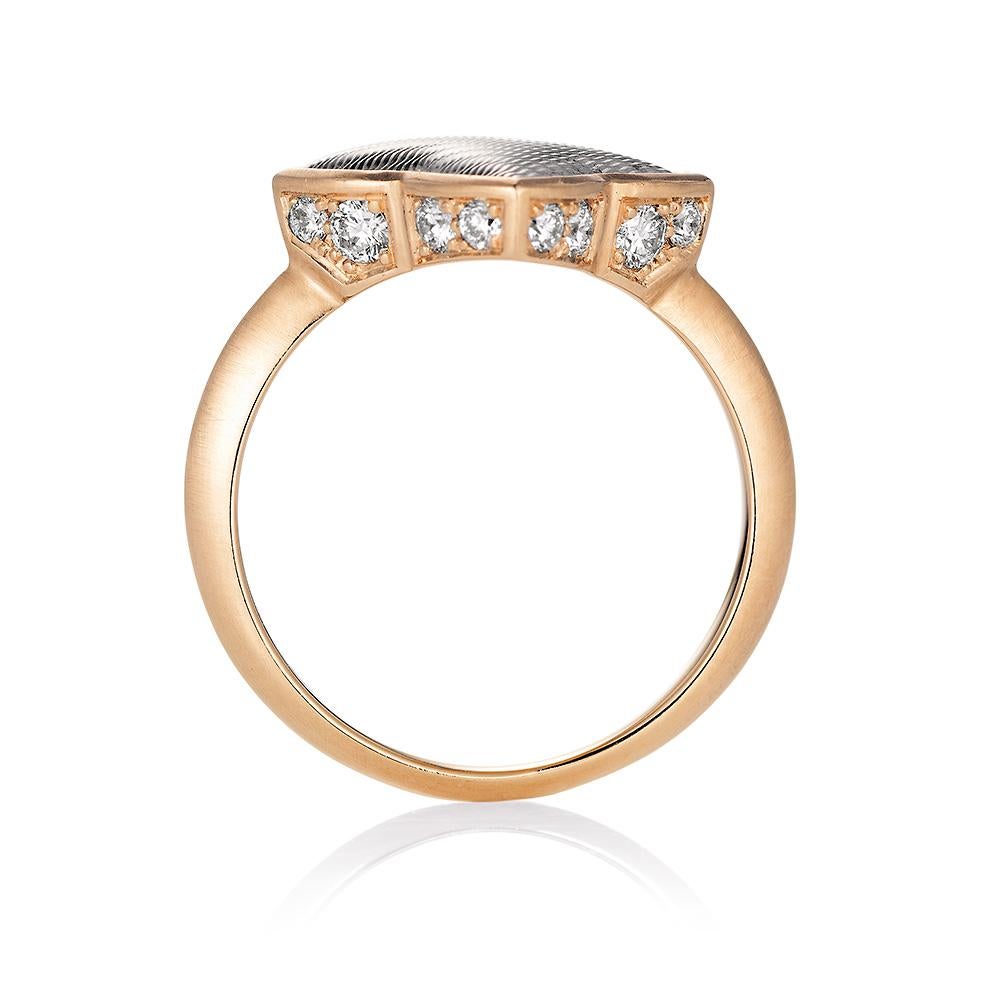 Brilliant Cut Victor Mayer Eloise Ring 18k Rose Gold/White Gold with 16 Diamonds For Sale