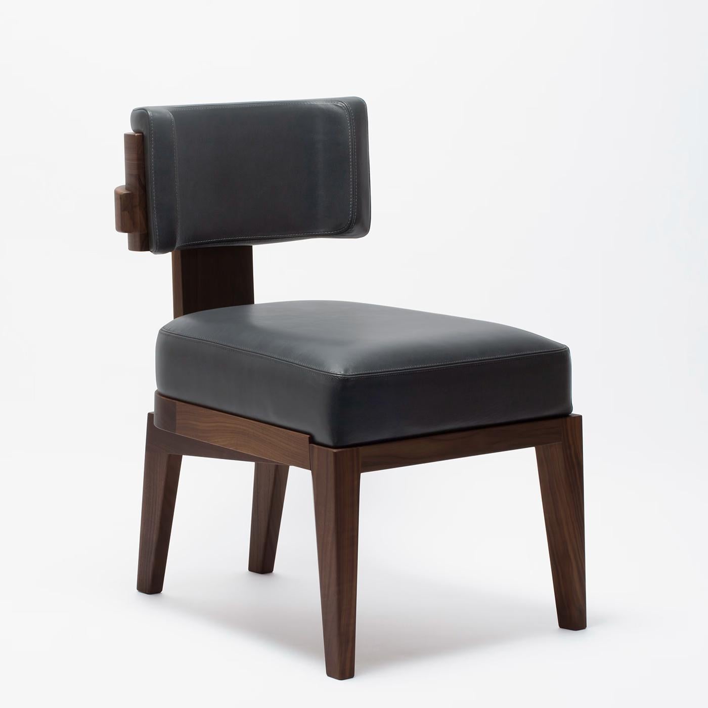 Italian Eloise Walnut Chair For Sale