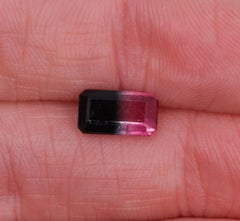 Elongated 1.36 Carat Tri-color Tourmaline Gemstone Pink, White & Green EM 9x5mm