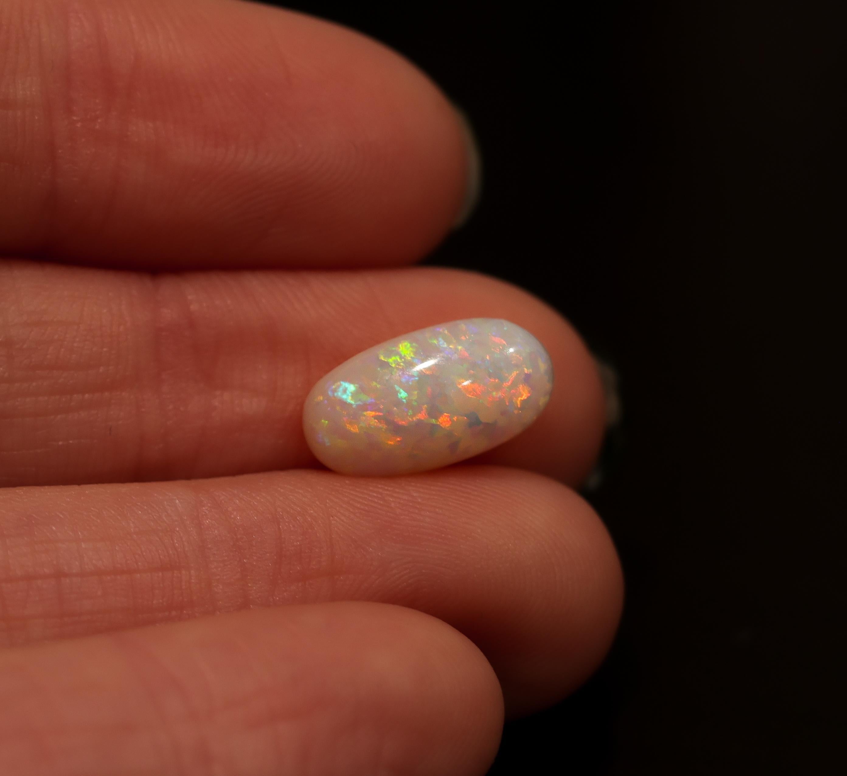 Presenting a 2.32 carat oval brazilian opal gemstone! Nothing beats this gem’s play-of-color! This gemstone is ideal for creating elegant and enchanting jewelry pieces! 

Specifications

Stone: Opal
Shape: Oval
Treatment: Heated
Hardness: 5.5 -