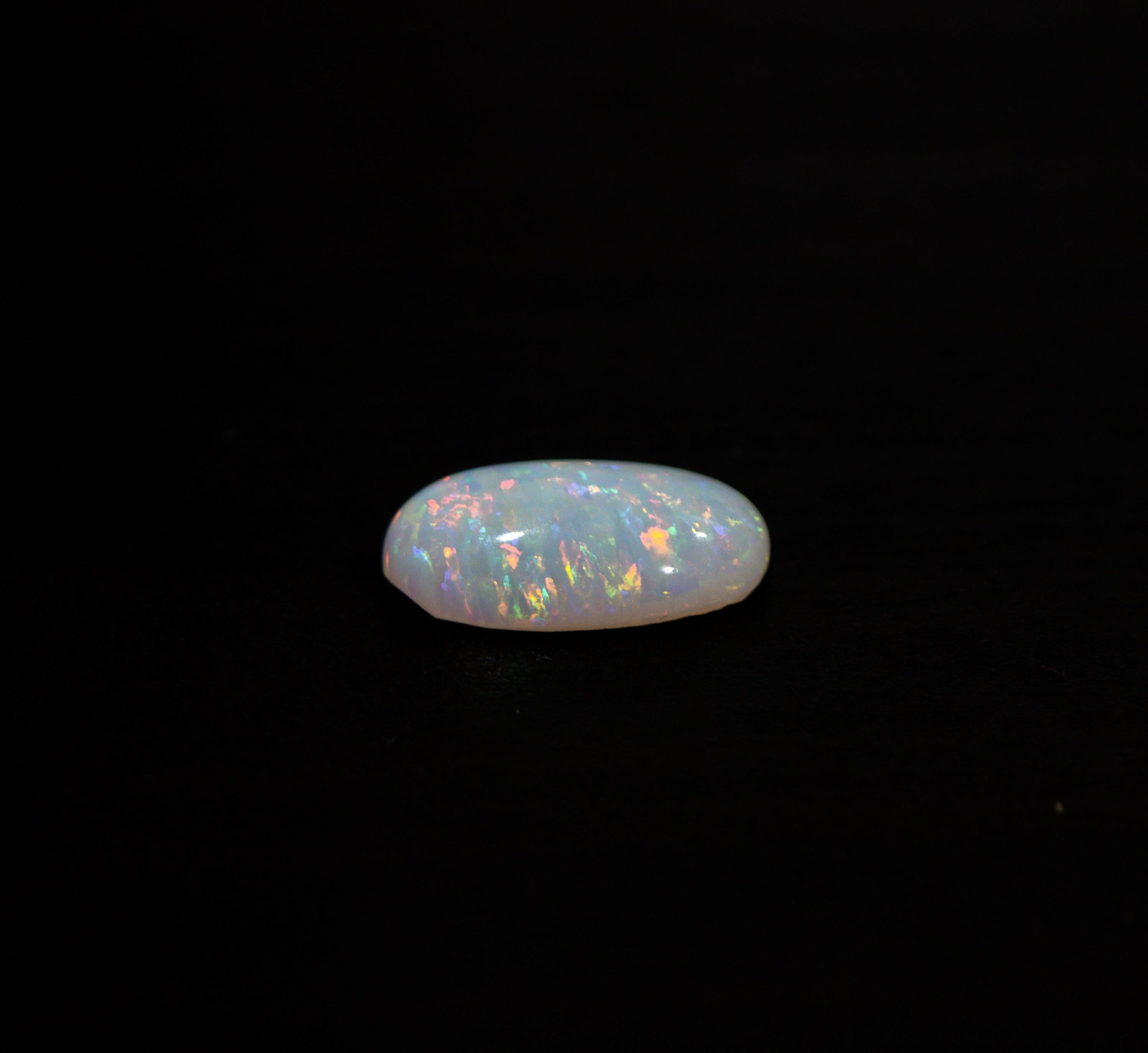 Modern Elongated 2.32 Carat Brazilian Opal Loose Gemstone Oval 13x7mm  For Sale