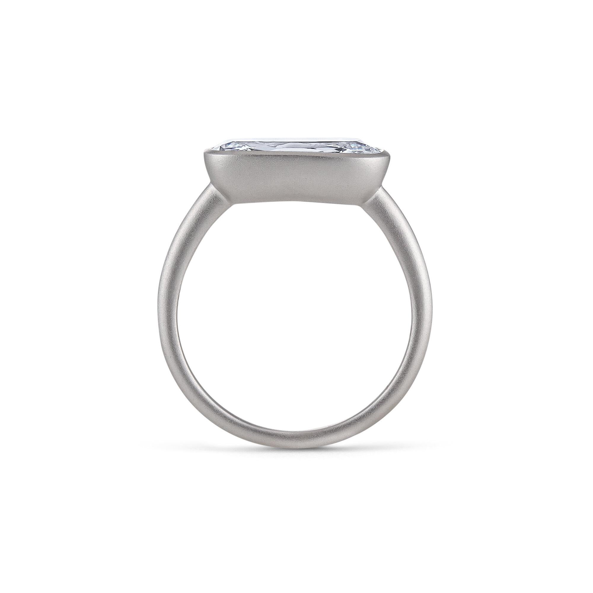 cushion cut bezel set engagement ring