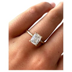 Elongated Cushion Cut Moissanite Solitaire Ring Engagement Ring For Women.