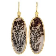 Elongated Dendritic Agate Oval Drop Earrings, Lola Brooks 2023