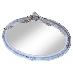 Elongated Handpainted Oval Mirror