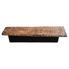 Langer japanischer antiker niedriger Holztisch/Sofatisch aus Holz/1868-1920/Meiji-Ära