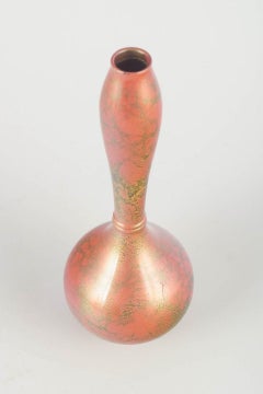 Elongated metal vase with traditional Murashido patina. Japan, 1920s/30s