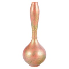 Elongated metal vase with traditional Murashido patina. Japan, 1920s/30s