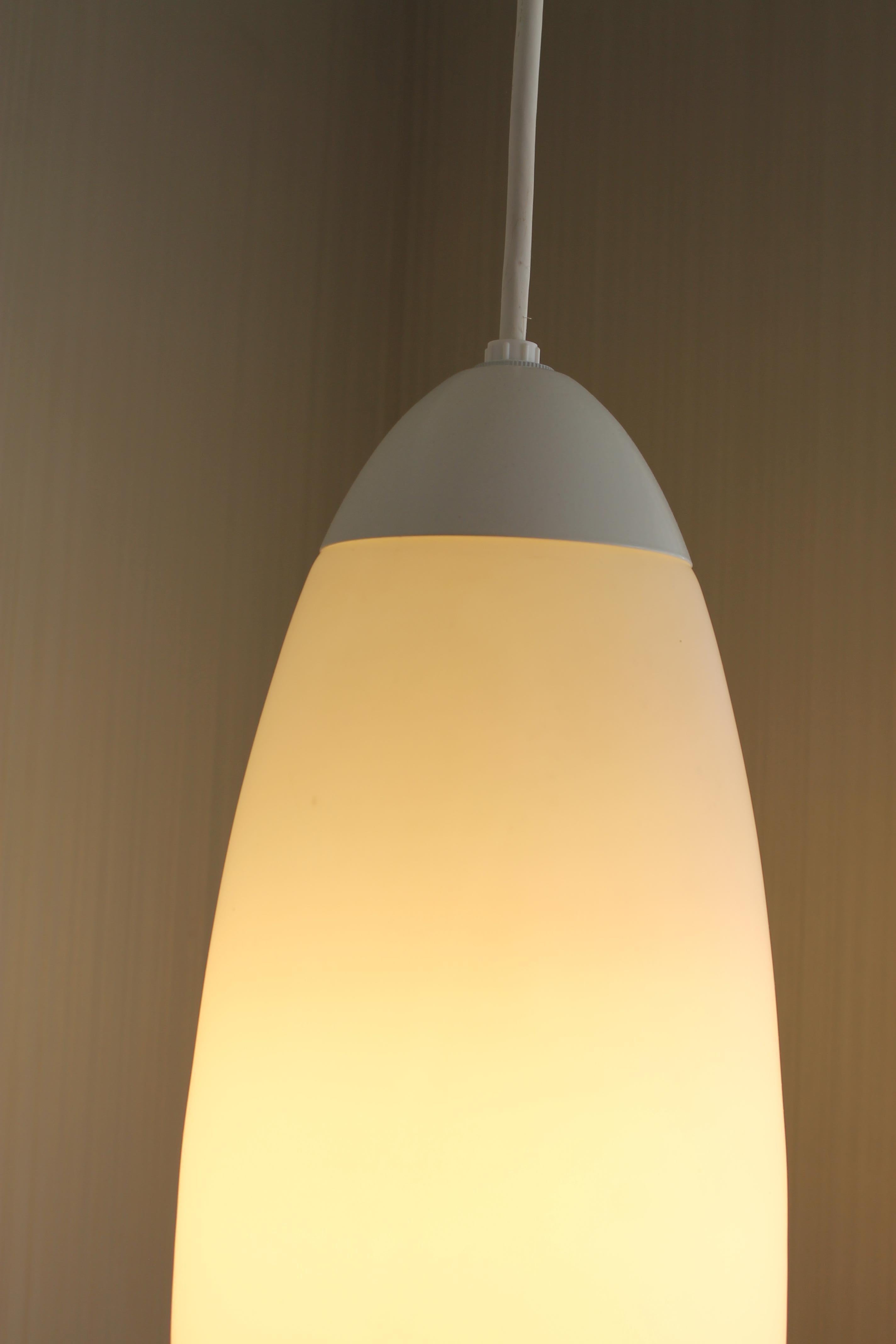 Late 20th Century Elongated Mid-Century Modern Hanging Pendant Lamp For Sale