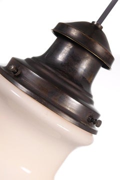 Elongated Milk Glass Globe Pendent