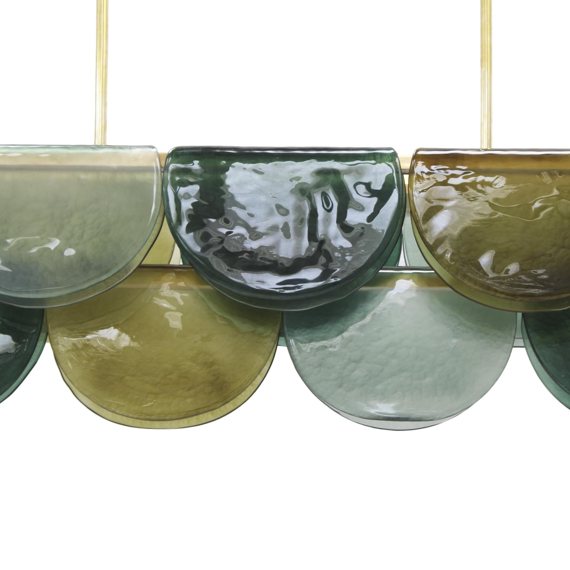 Mid-Century moderno Lampada da soffitto allungata in vetro di Murano, Italia in vendita