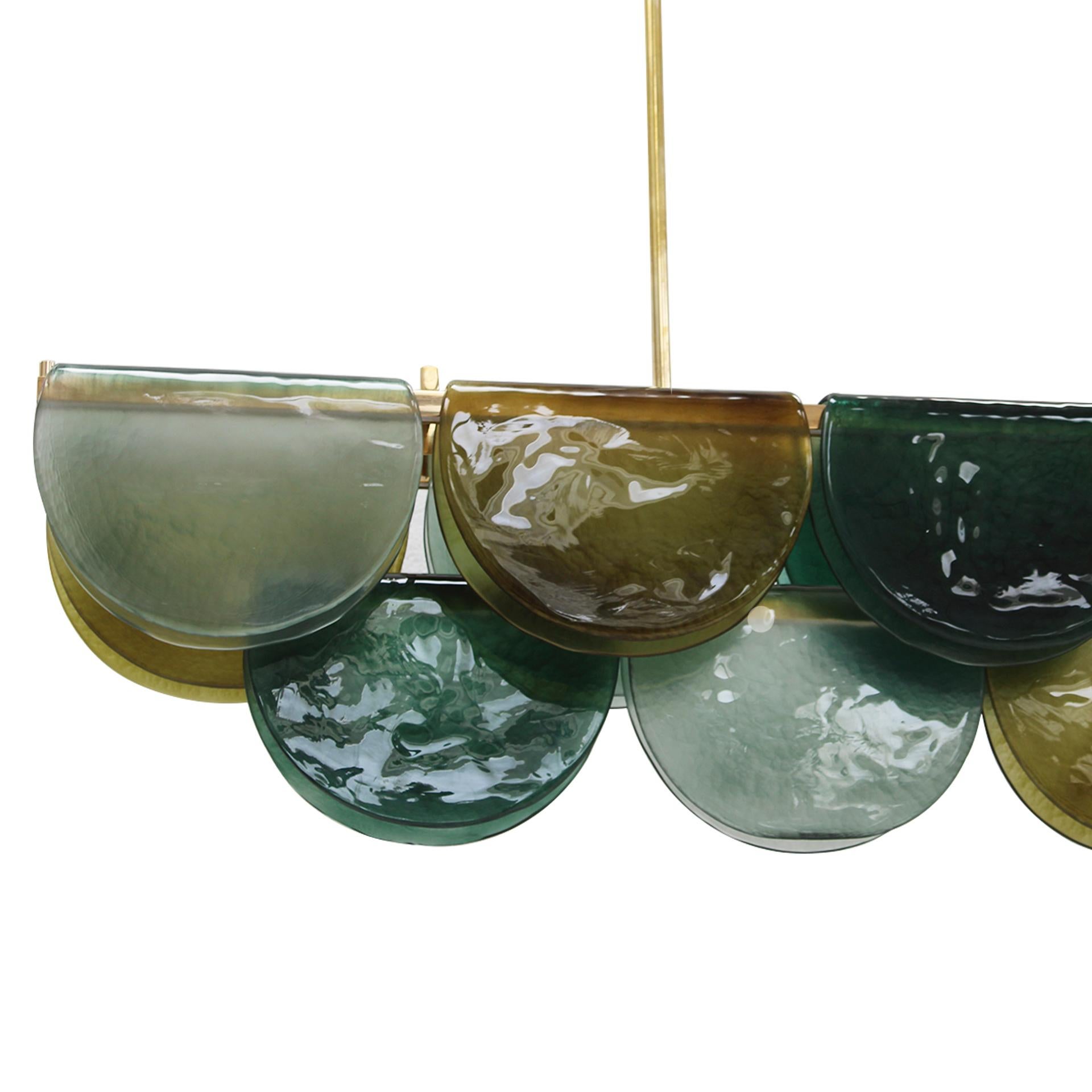 Italiano Lampada da soffitto allungata in vetro di Murano, Italia in vendita
