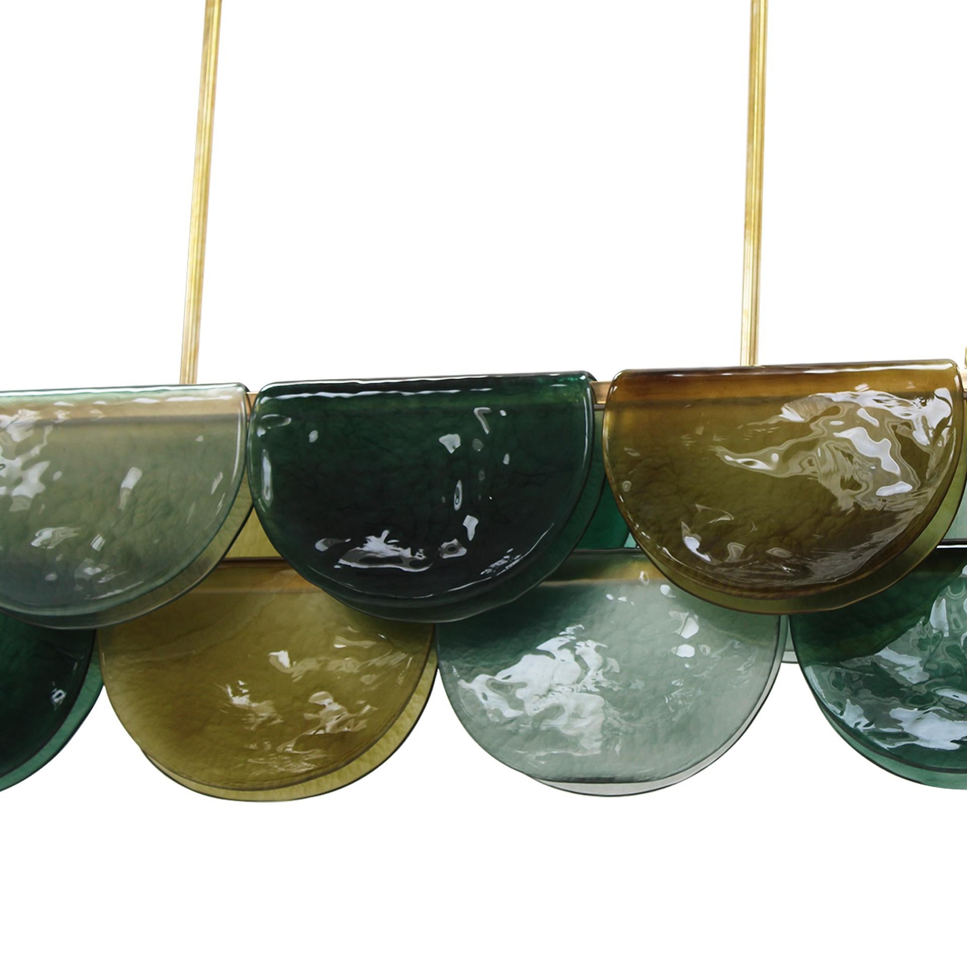 Lámpara de techo alargada de cristal de Murano, Italia Hecho a mano en venta