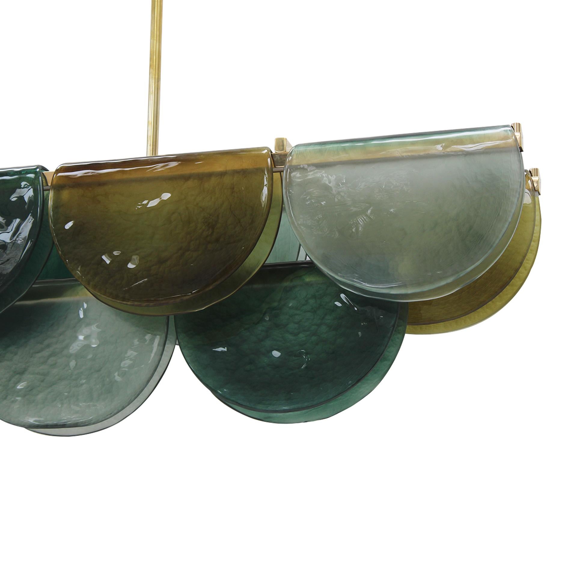 Lámpara de techo alargada de cristal de Murano, Italia en Excelente estado para la venta en Ibiza, Spain