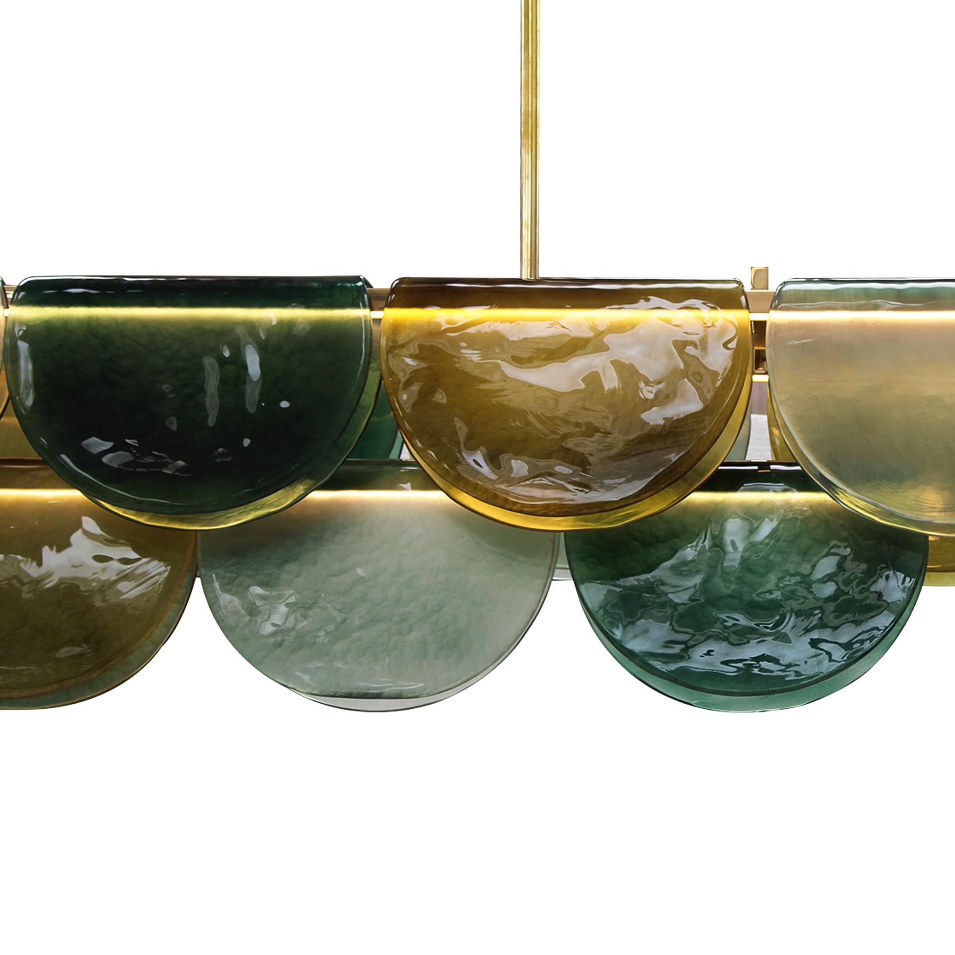 Lámpara de techo alargada de cristal de Murano, Italia en venta 1